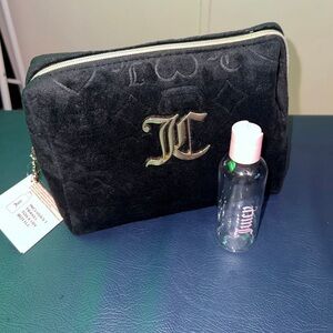Juicy couture cosmetics bag with lotion bottle